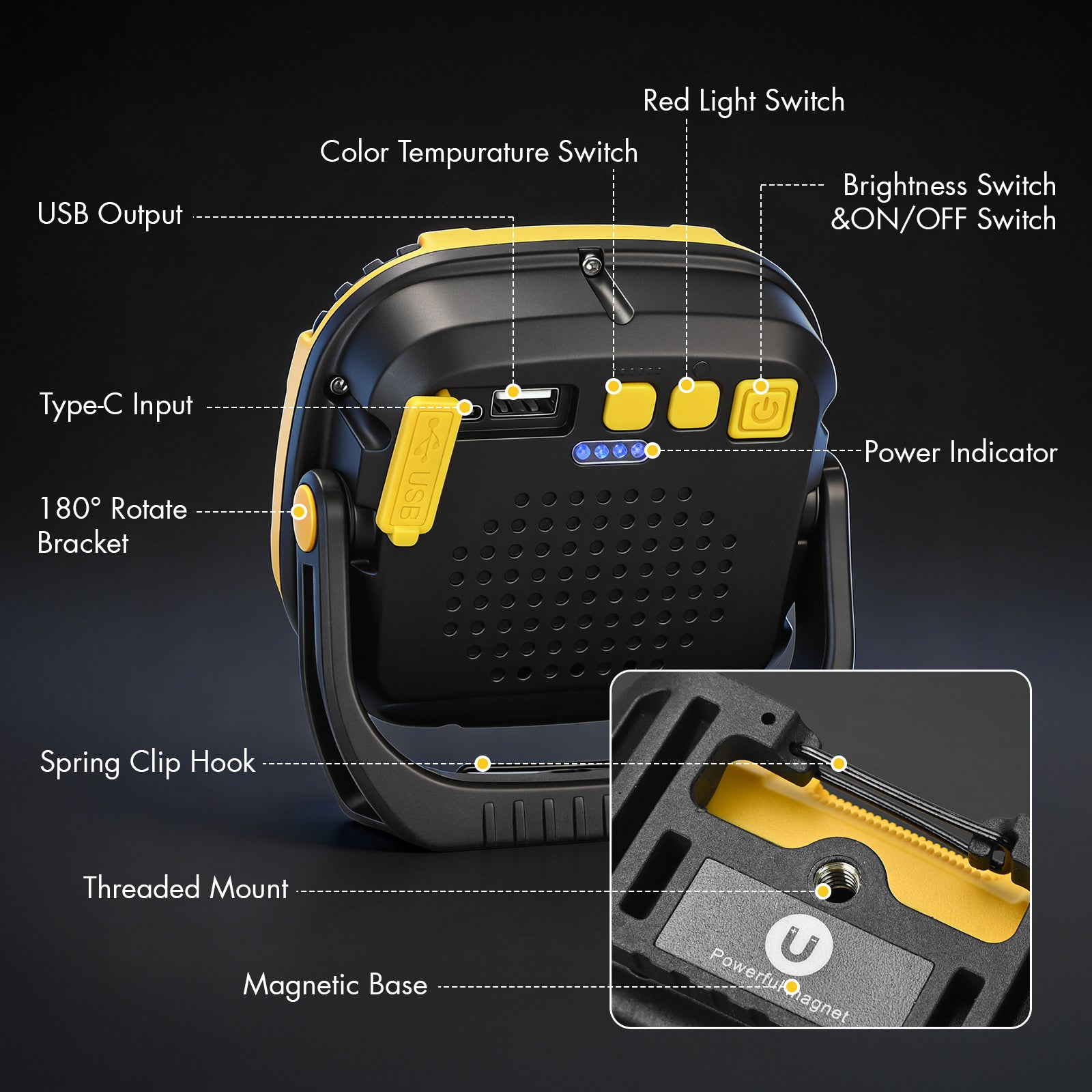 3COB Magnetic Work Light