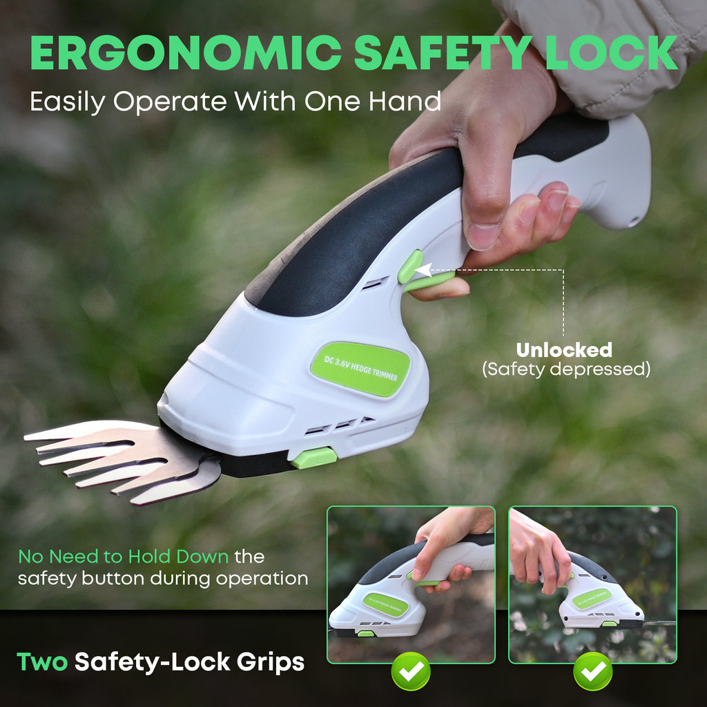 2-in-1 3.6V Cordless Hedge Trimmer